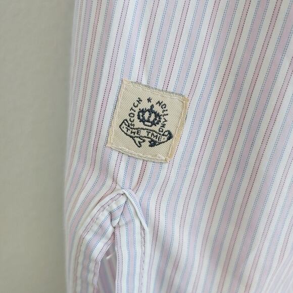 Scotch and Soda Men's Lavender White Striped Long Sleeve Shirt Sz XXL Office - Picture 6 of 14